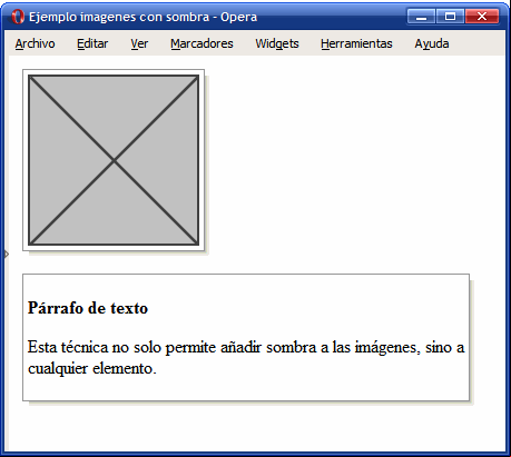 Sombra aplicada a las imágenes y otros elementos mediante CSS