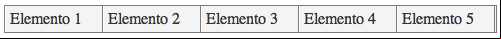 Menú horizontal: borde de los elementos