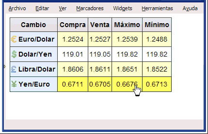 Pseudo-clase :hover en las filas de una tabla